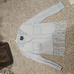 Denim Button Down Fringe